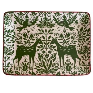 Viva by Vietri Small Mistletoe Platter 11” x 8” Made in Portugal Nature Inspired